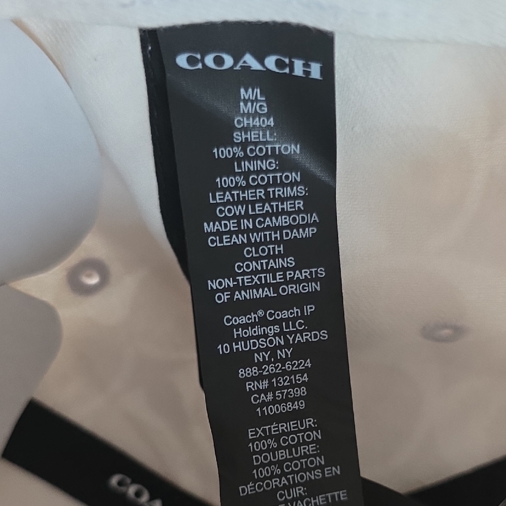 Coach Cream Logo Baseball Cap - Picture 2 of 5